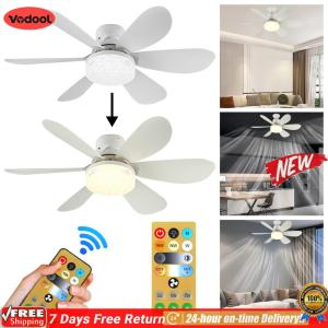 [Vodool Flagship Store]E26/E27 Base Ceiling Fan Light 30W Simple Fan Lamp 86V-265V Chandelier Ceiling Fan 3 Fan Speeds for Home Offices Bedroom