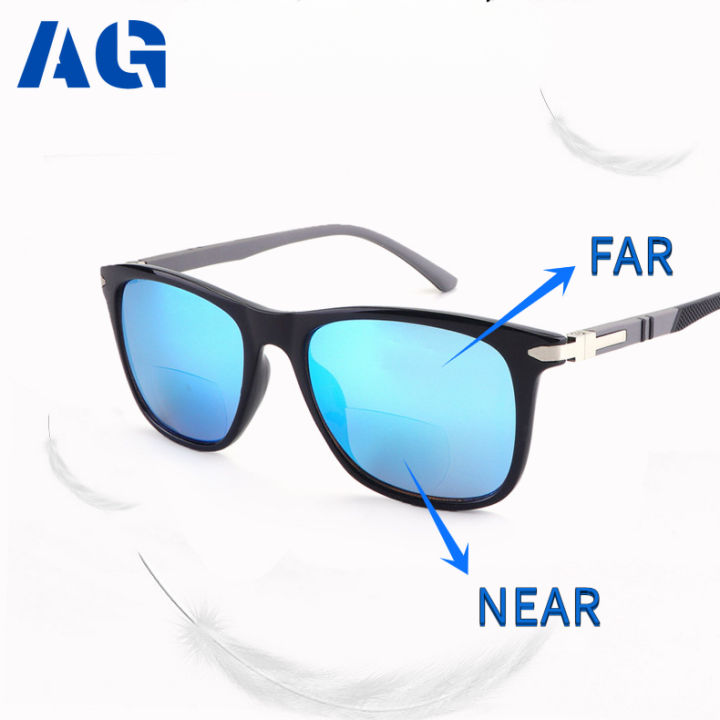 A-G Graded Lens Polarized Sunglasses for Men Reading Glasses Look Far and  Near Driving Sun Protection Bifocal Multifocal Progressive Eyeglasses  Double