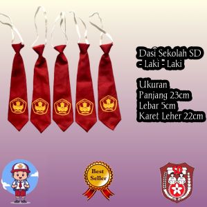 Dasi SD - Dasi Sekolah Anak SD Perempuan dan Laki - Laki / Logo Sablon / B C