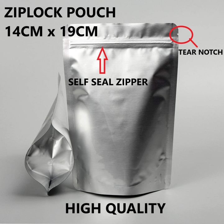 Best Quality- Ziplock Aluminium Pouch 14cm x 19cm 50 Pcs) for Food  Packaging Storage mylar bag Lazada