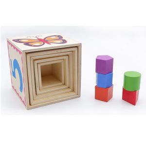Đồ chơi lồng hộp vuông đồ chơi tháp xếp chồng thả hình khối tập đếm gỗ đa chức năng thông minh cho bé - Lazada