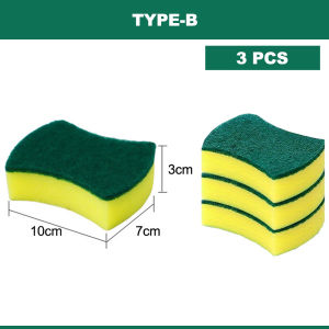 Borong365 Dishwashing Sponge Cleaning Sponge Scrubber Scouring Pads Kitchen Utensil Span Basuh Pinggan Mangkuk 洗碗海绵百洁布