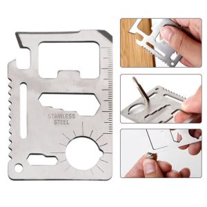 Stainless Steel Credit Card Multifunctional EDC Tool Camping Hiking Outdoor Use