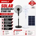 BOSCA 16 Inch 12v DC Standing Solar Powered Outdoor Rechargeable Solar Electric Fan With Solar Panel BSF-88 BSF-99. 