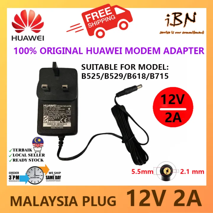 100% ORIGINAL Huawei Modem B525/B529/B618/B715 Power Adapter AC TO
