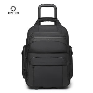 OZUKO Multifunctional Weekender Travel Bag Business Style Casual Trolley Bag Luggee With Universal Silent Wheel