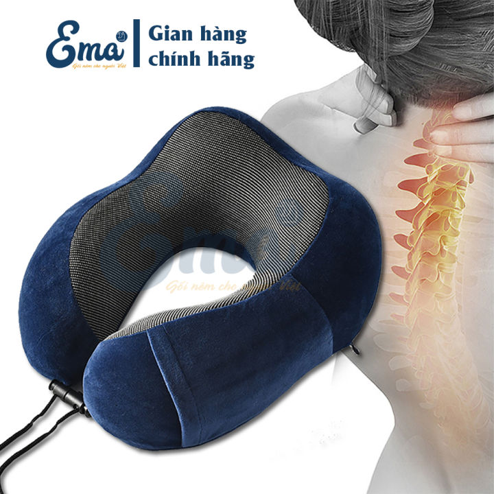 Gối kê cổ, tựa cổ chữ U cao su non EMA cho người lớn - Dùng cho dân văn phòng ngủ trưa, du lịch, lái xe. sinh viên...