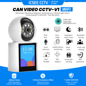 ICSEE CCTV Video Cctv Camera V1 Wireless connect phone 360° for home Baby Monitor / Full Color Night Vision / Auto Tracking Wifi Camera