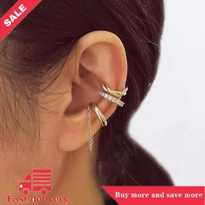 [COD] 3PCS Fashion Delicate Zircon Cute Ear Clips Crystal Ear Cuff No Piercing Earrings Fake Cartilage Ear Clip For Women Jewelry