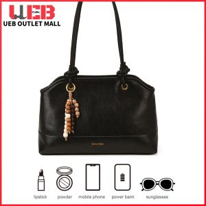 Womens Retro Style PU Tote Bag with Spacious Interior and Zipper for Daily Use