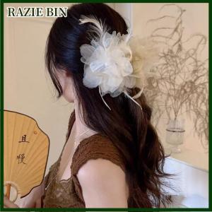 RAZIE BIN French Feather Flower Clip Women Sweet Shark Clip Hair Accessories