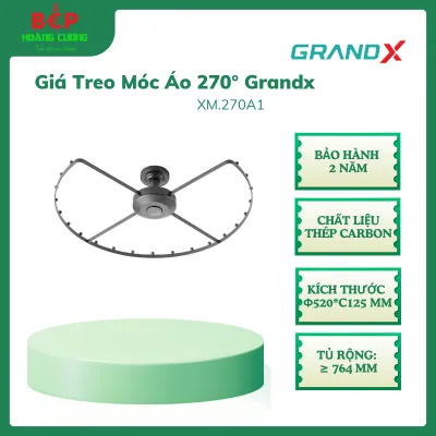 Giá Treo Trần Góc Tủ Quần Áo 270° GrandX XM.270A1 – Xoay 360° - Thép Carbon Cao Cấp - Chống Han Gỉ
