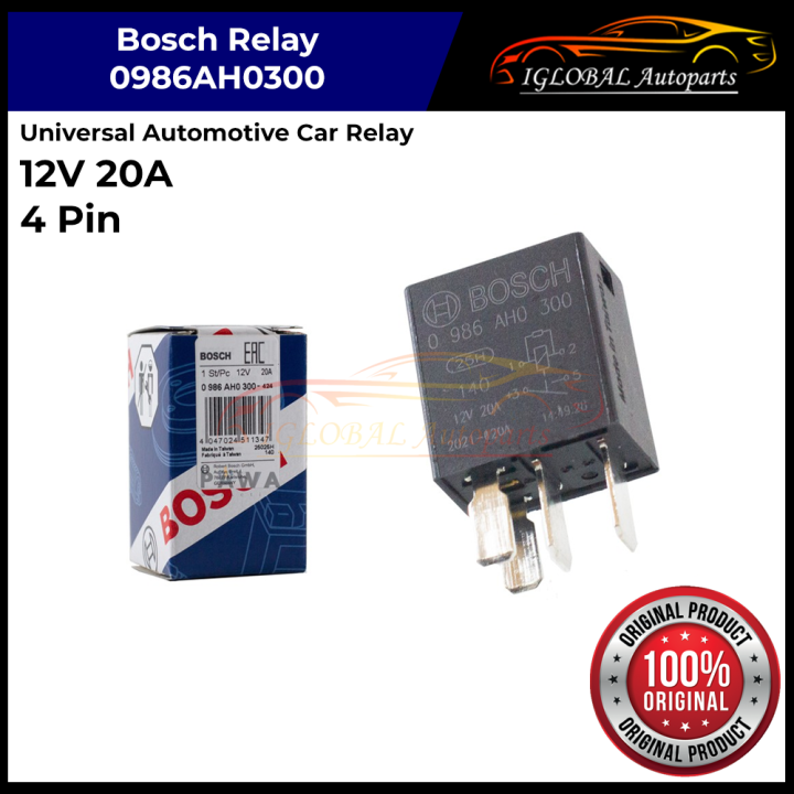 Bosch Universal Automotive Car Relay 12V 20A 4 Pin Bosch Relay