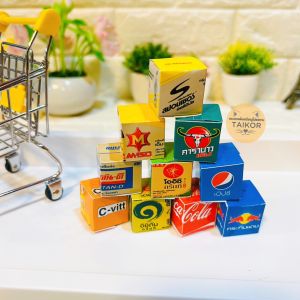 แบบลังจิ๋ว-ลังเครื่องดื่ม ความหนา 160 แกรม (ตัดเป็นชิ้นแล้ว)กระดาษ 100 แผ่น เฉพาะกระดาษ เลือกแบบ/คละแบบได้