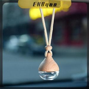 EHBqna ขวดแก้วใส่น้ำหอมปรับอากาศในรถยนต์ขนาด6มล. พร้อมฝาไม้ขวดน้ำมันหอมระเหยสำหรับรถยนต์เติมได้