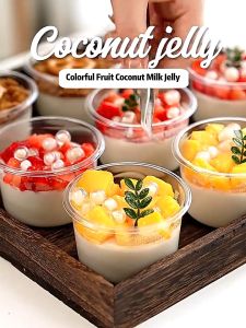 25Pcs Transparent Dessert Cup With Lid Disposable Clear Plastic Cups  Ice Cream Pudding Mousse Cake