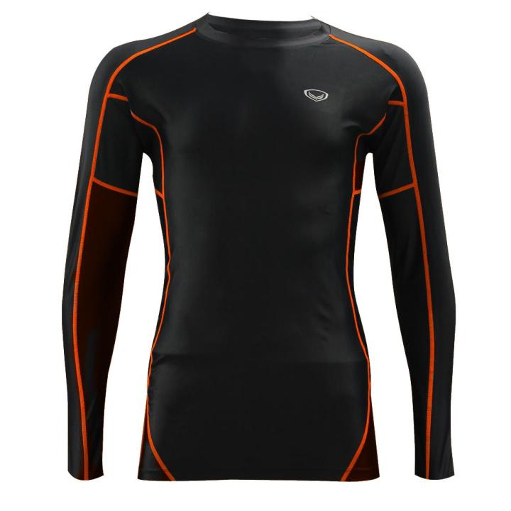 Compression Grand Grand sport เสื้อ Compression S-ONE แขนยาว (ดำ-ส้ม) รหัส : 366058 ...