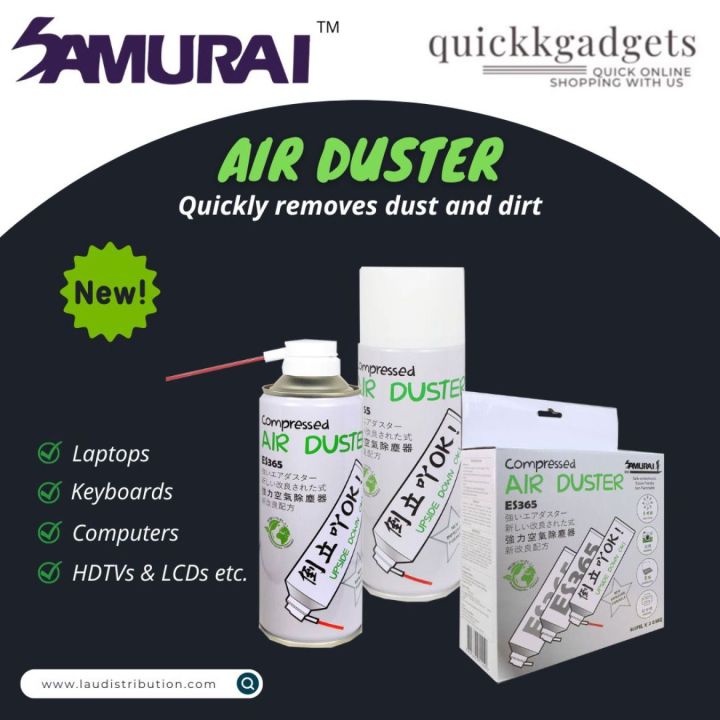 Samurai MultiFunction Compressed Air Duster For cleaning Electronics