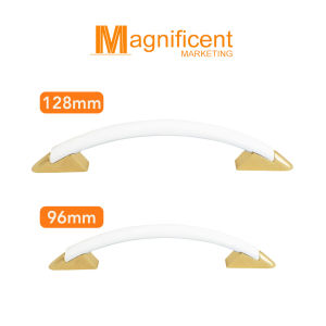 0443 | 2PC Tajima Modern Cabinet Handle White/Silver for Kitchen Doors Drawer Handle Cabinet Door Handle