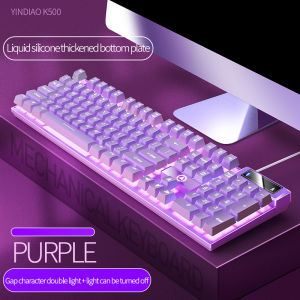 【CYT】YINDIAO K500 / K600 Keyboards And G5 Mouse Rainbow LED Membrane Gaming Keyboard Color Matching Luminous Manipulator Feel Desktop Computer