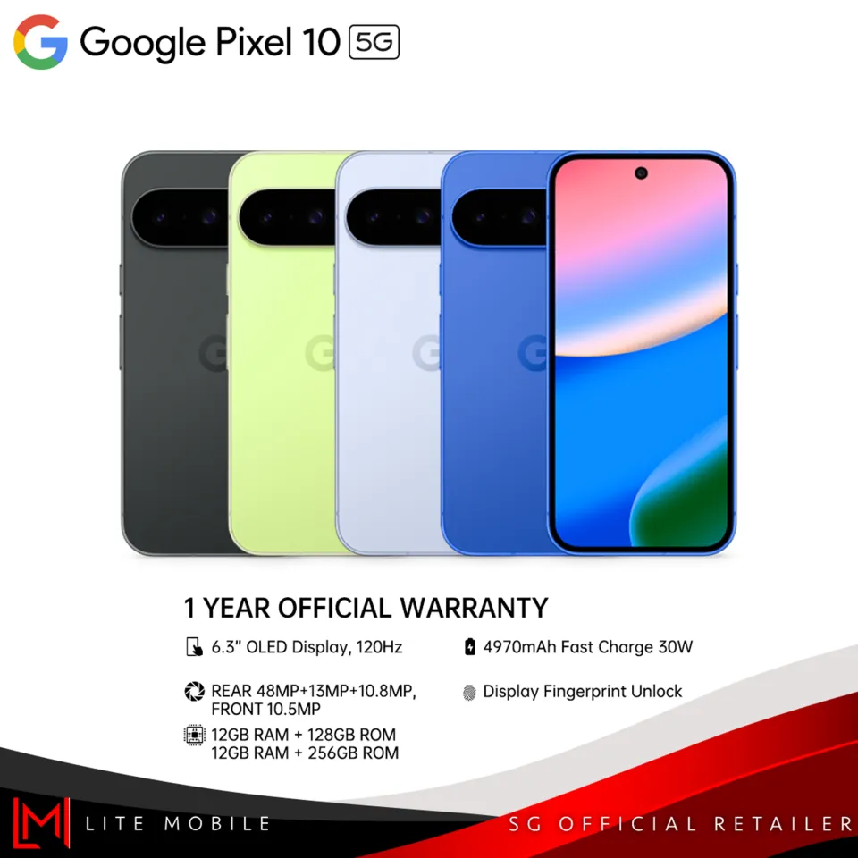 Google Pixel 10 (Singapore Set) | eSim | NFC | 1 Year Official Warranty |  Lazada Singapore