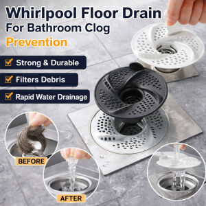 【Fast Drainage 】Drainer Spinning Sewer Cover/Bathroom Shower Kitchen Drain Cover Anti Odor Hair Catcher Bathroom Hair Catcher Mesh Cover Drain Filter