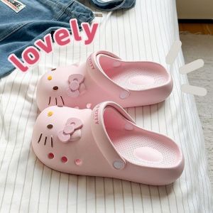 Free Shipping KK Cat Hole Shoes For Women Summer 2026 New Model Outdoor Beach Eva Anti-Odor Thick-Soled Closed-Toe Sandals For Women