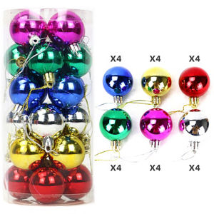 รุ่นใหม่ ของตกแต่งต้นคริสต์มาส ตกแต่งคริสต์มาส ลูกบอลตกแต่งต้นคริสต์มาส 24pcs ชุดลูกบอลคริสมาส ชุดลูกบอลคริสต์มาส christmas balls