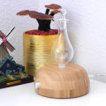 EARTH Home Nebulizing Diffuser/ Nebulizer for Pure Essential Oils, Handmade Glass, Bamboo Base with lighting. 