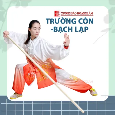 Gậy tập võ thể dục dưỡng sinh Kungfu chuyên nghiệp Trường Côn Bạch Lạp dài 1m8 2mét Xưởng Sáo Hoàng Lâm