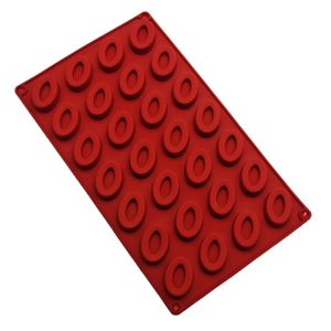 Bán chạy nhất 28 lỗ Hình bầu dục Khuôn bánh silicon Tự làm bánh quy Dụng cụ làm bánh Thực phẩm Khuôn sô cô la Pudding thạch silicon 2026