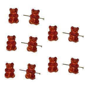 10 Pack Cartoon Bear Loose Beads Acrylic Bear Beads Cute Bear Pendants DIY Making Supplies DIY Findings