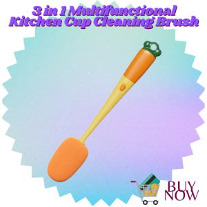 3-in-1 Multifunctional Cup Brush Cleaning Brush in Carrot Shape Sponge Brush Long Handle Bottle Cleaner