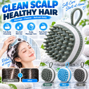 Portable Multifunctional Shower Brush Deep Clean Exfoliating Bath Massager Silicone Scalp Scrubber Body Care Tool For Adults & Kids