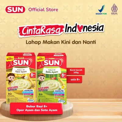 2 PCS - SUN Bubur Tim 8+ Soto Ayam & Opor Ayam 100 Gr