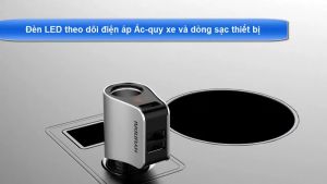 Tẩu Sạc Ô Tô - Tẩu Sạc Ô Tô Chính Hãng Hyundai - Đầu Ra 3 Cổng USB 1 Cổng Tẩu Tròn