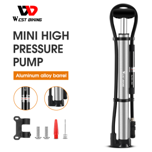 WEST BIKING Mini Manual Bicycle Pump High Pressure Cycling Air Pump With Scalable Length Hose Portable Tire Inflator For Presta & Schrader