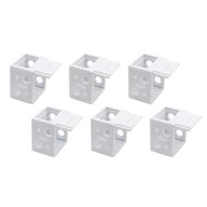 Set of 6 White Blind Brackets Window Blinds Headrail Track End Holder Mounting Brackets for Wood Blinds Installation