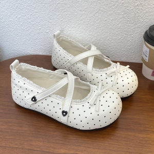 Free Shipping Lace-Up Shoes With Thick Soles And Inner Height-Increasing Design 2026 Autumn New Collection White Shallow-Toe Flats For Women