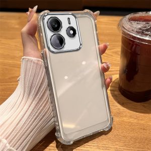 เคส เคสสำหรับ Redmi Note 14 Pro 5G Redmi Note 14 4G Note 14S 2024 เคสศัพท์ เคสนิ่มซิลิโคนกันกระแทกพร้อมขอบทองเงาและขาตั้งกระจก sjdzsfjz01