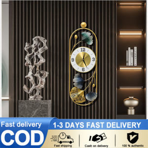 [COD] Nordic Light Luxury Living Room Wall Decoration Wall Clock Sofa Background Wall Wall Hanging Decoration Creative Wall Decoration Wall Clock Ginkgo Leaf Pendant Modern Minimalist Wall elegant wall clock living room