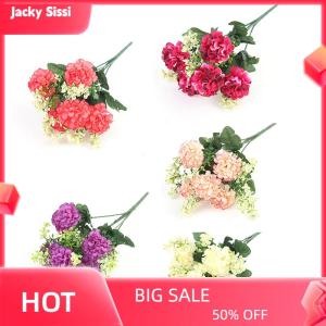 Jacky 1 Bouquet 5 Heads Hydrangea Silk Flower Artificial Flower Holding Flowers Decor