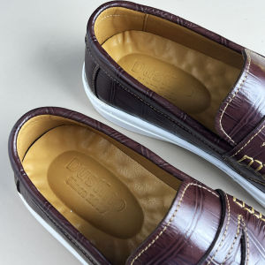 Giày Lười Nam Da Vân Cá Sấu Giày Slip On Nam Da Bò Vân Dustino