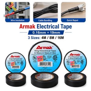 (Fast Delivery)Armak Vinyl Electrical Tape Black 1.9CM*4M/8M/16M Electrical Tape Insulation Tape
