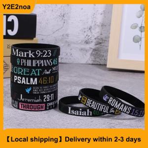 【Local shipping】 13pc Faith Believe Peace Grace Bible Religious Bracelet Sport Silicone Bracelets Rubber Wristband