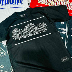 T Shirt For Men Casual Cotton Original Outlaw Script Oversized T-shirt Crew Neck