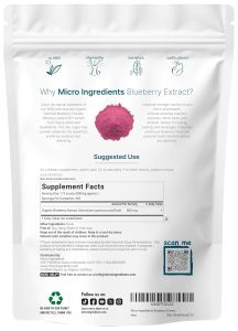 Organic Blueberry Extract Powder 10oz    100% Natural Fruit Powder    Freeze-Dried Wild Blueberries Source    No Sugar & Additives    Great Flavor for Drinks Smoothie & Beverages    Non-GMO & Vegan