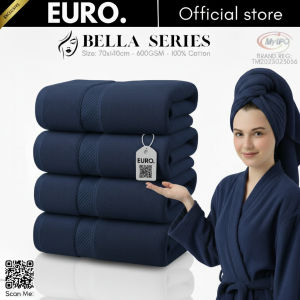 EURO. Dark Blue Hotel Towel 550g 100% Cotton 70x140cm Tuala Mandi Airbnb Luxury Thick High Absorbent