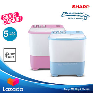 Mesin cuci 2 tabung SHARP EST 79 SJ Hijab Series 7.5 KG Cuci dan Pengering