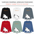 HYPE Kaos Couple Orange Cat and Dog Siberian Husky Tshirt Pria Wanita - Atasan Sablon DTF. 